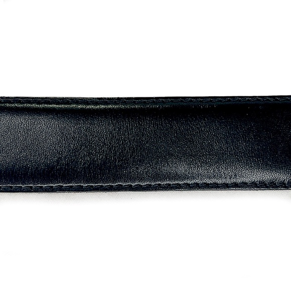 Banana Republic Plain Black Dress Belt with Square Silver Buckle - Picture 3 of 4